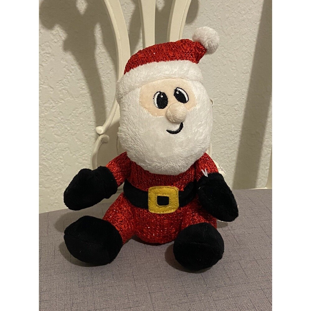 Dan Dee 8" Santa Plush ~‎ Red Sparkle Hat & Suit